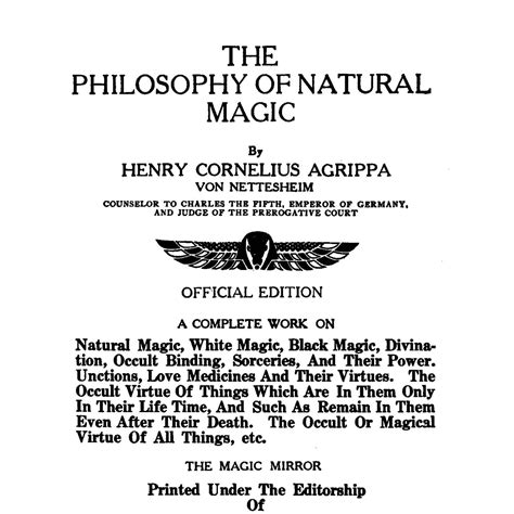 The philisophy of natural magic